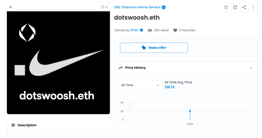 ethereum name service nike ens dotswoosh