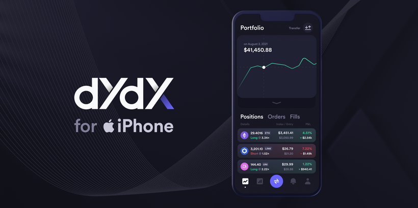 dydx iphone uygulaması iphone app